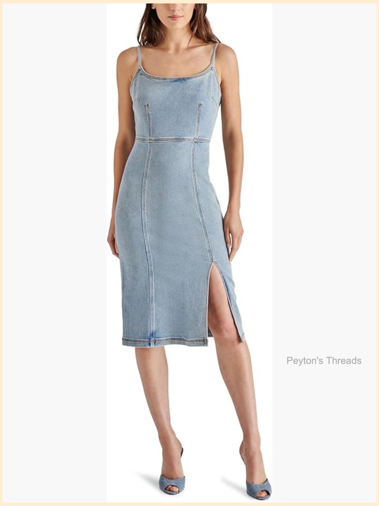 Steve Madden Giselle Sheath Dress Midi Sleeveless Pull On